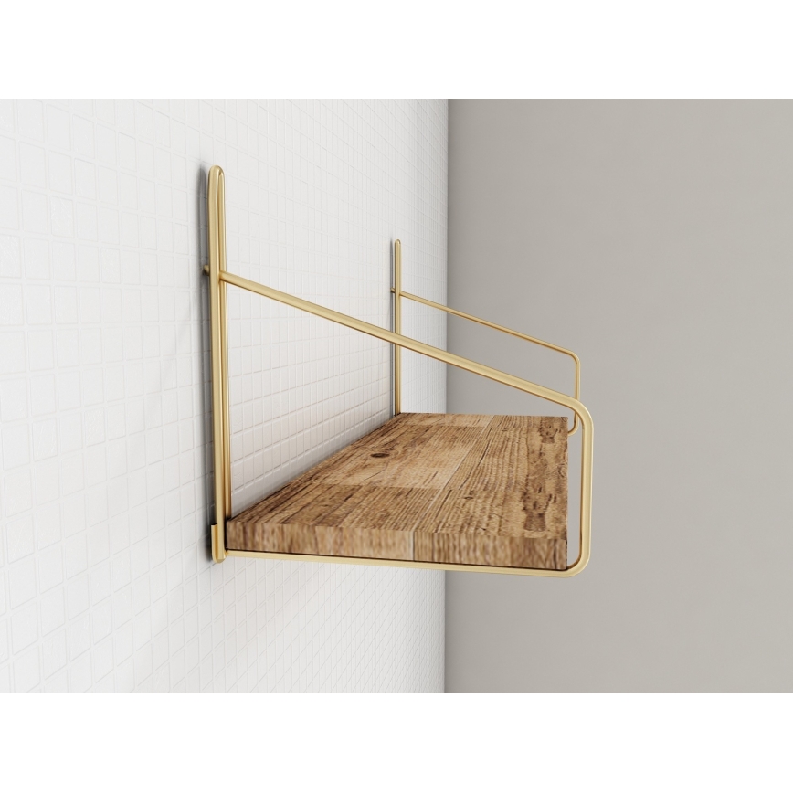 Prateleira de parede 45x16 cm carvalho/dourado