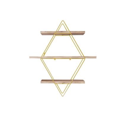 Prateleira de parede 70x60 cm dourado/castanho