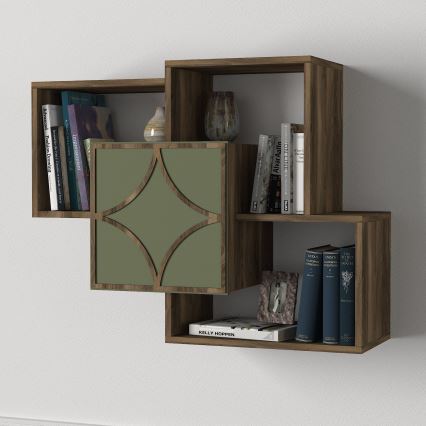 Prateleira de parede ARCO 73x79,2 cm castanho/verde