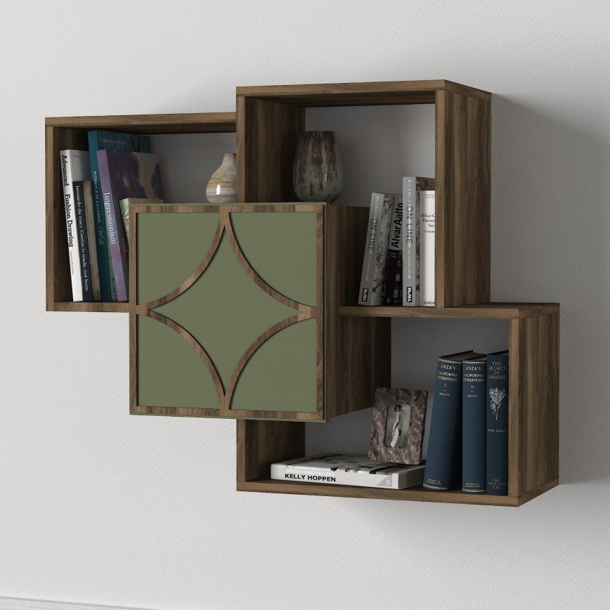 Prateleira de parede ARCO 73x79,2 cm castanho/verde