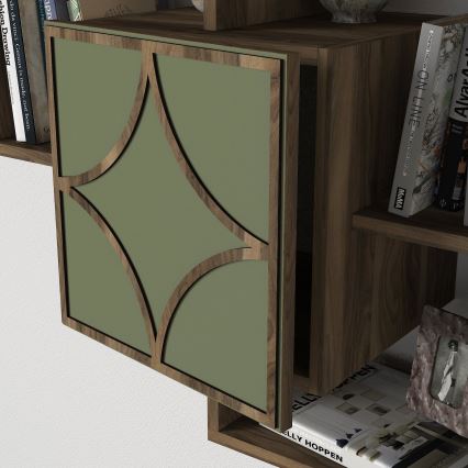 Prateleira de parede ARCO 73x79,2 cm castanho/verde