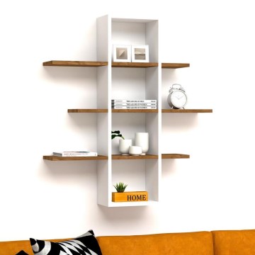 Prateleira de parede ARDO 101x96 cm branco/castanho