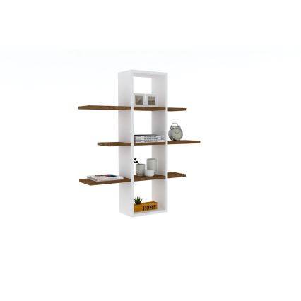 Prateleira de parede ARDO 101x96 cm branco/castanho