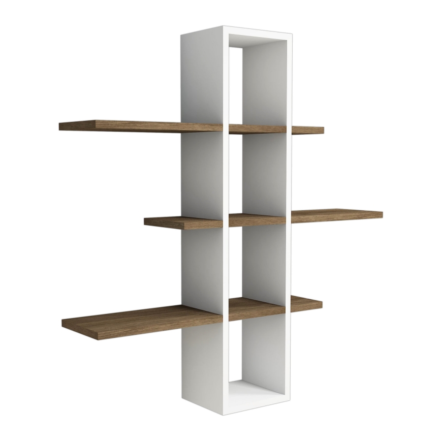 Prateleira de parede ARDO 101x96 cm branco/castanho