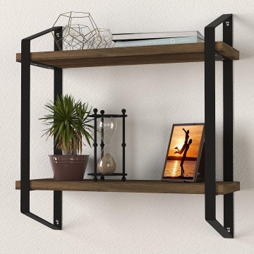 Prateleira de parede ARNO 47x45 cm castanho/preto