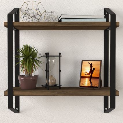 Prateleira de parede ARNO 47x45 cm castanho/preto