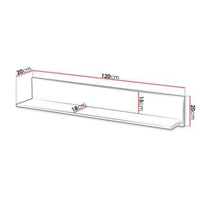 Prateleira de parede ARUBA 20x120 cm bege