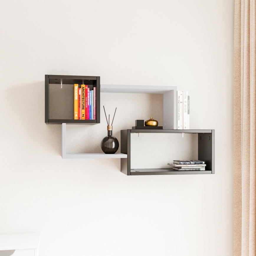 Prateleira de parede AYDER 51x90 cm antracite/branco