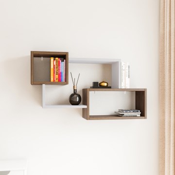 Prateleira de parede AYDER 51x90 cm castanho/branco