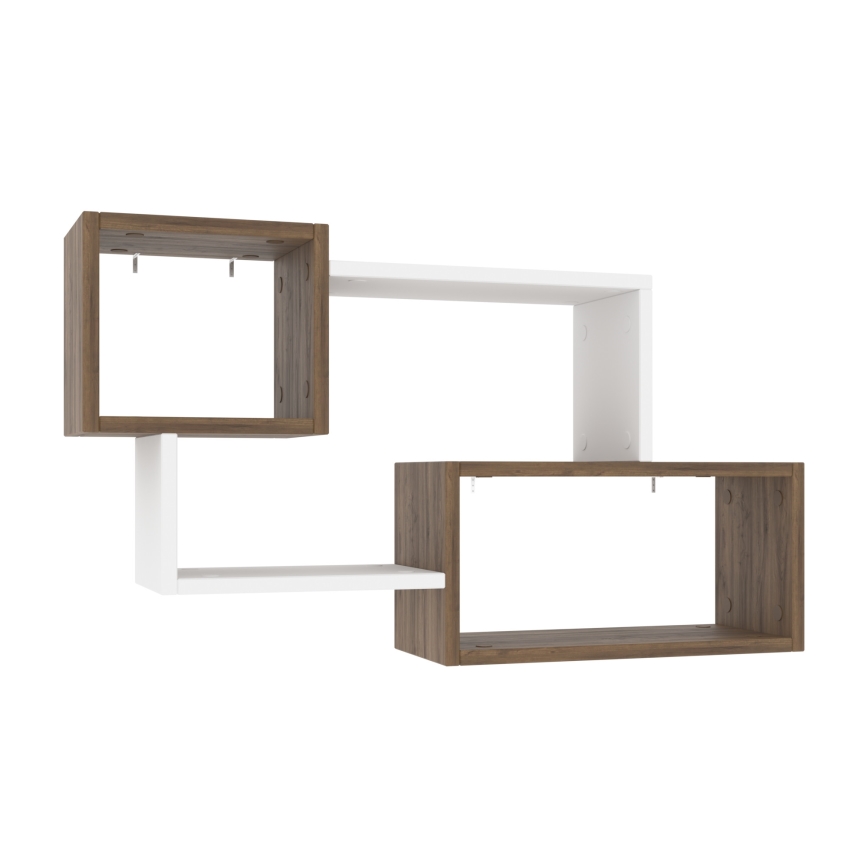 Prateleira de parede AYDER 51x90 cm castanho/branco