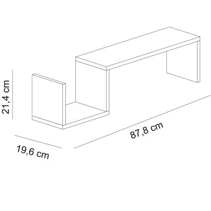 Prateleira de parede BIENCE 21,4x87,8 cm branco