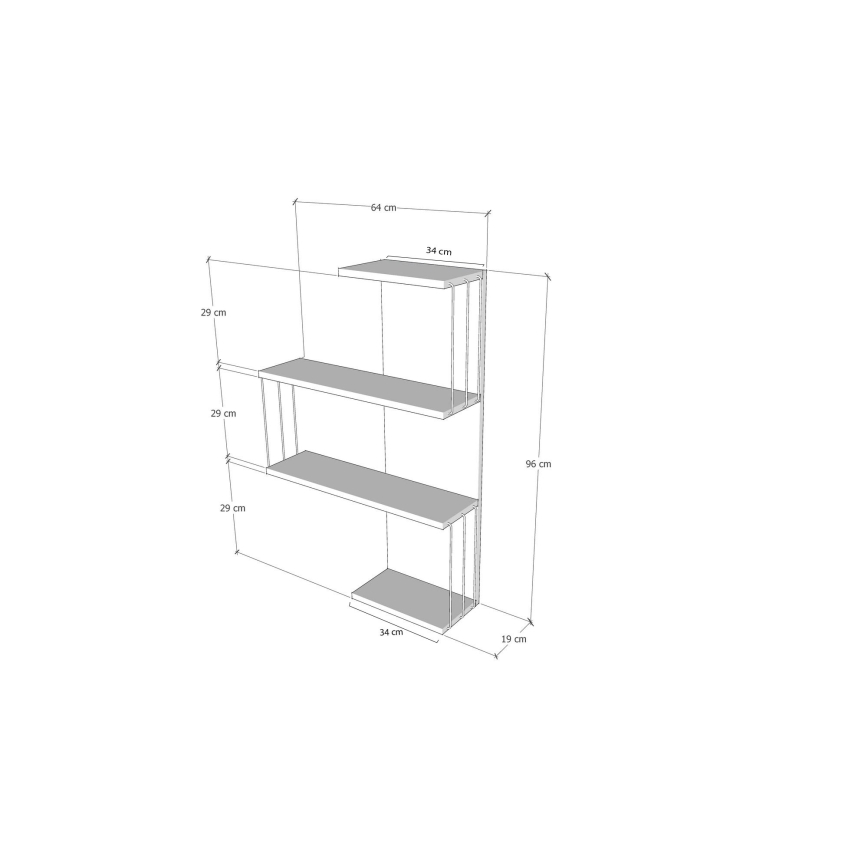 Prateleira de parede CAMBEL 96x64 cm branco/antracite