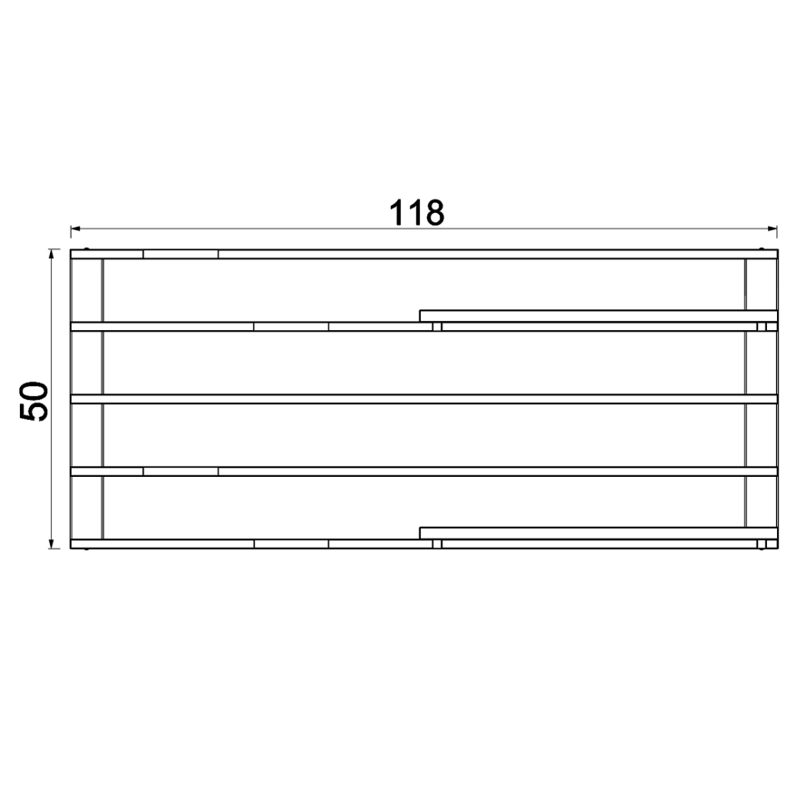 Prateleira de parede com vasos de flores e iluminação LED SHELF 50x118 cm preto/castanho/pinho