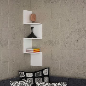 Prateleira de parede de canto CORNER 105,4x25 cm branco