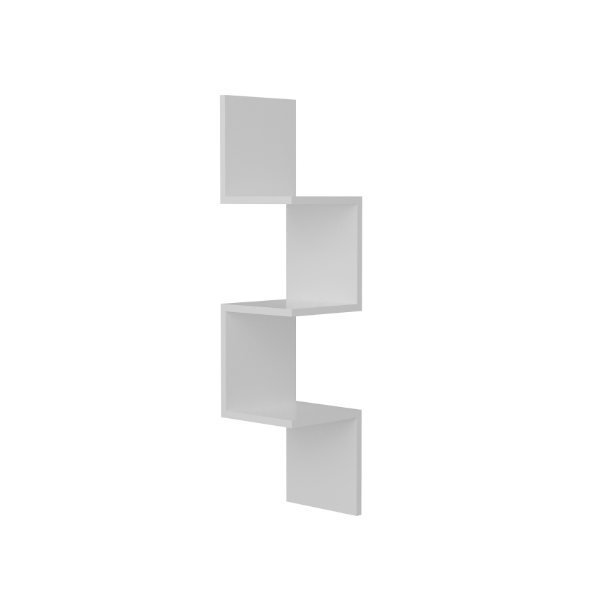Prateleira de parede de canto CORNER 105,4x25 cm branco