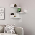 Prateleira de parede de canto LUKSA 90x60 cm branco
