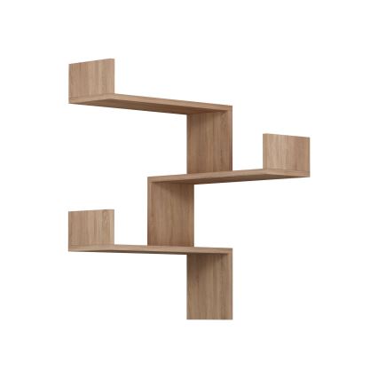 Prateleira de parede de canto LUKSA 90x60 cm castanho