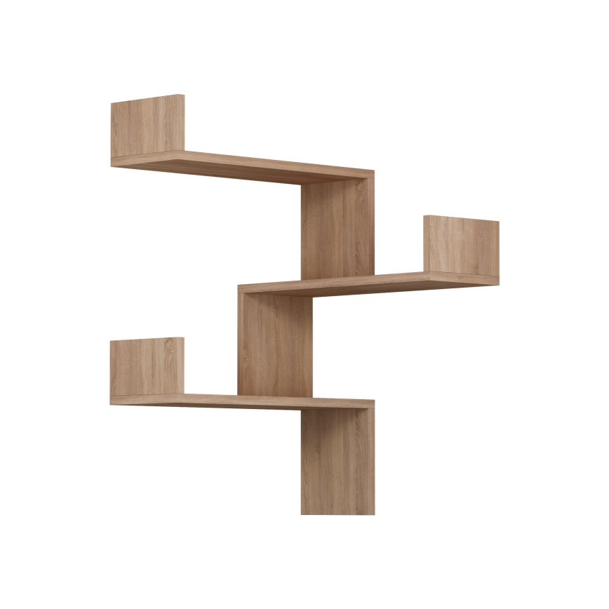 Prateleira de parede de canto LUKSA 90x60 cm castanho