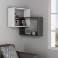 Prateleira de parede de canto RING 68x68 cm branco/antracite