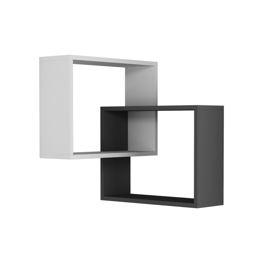 Prateleira de parede de canto RING 68x68 cm branco/antracite