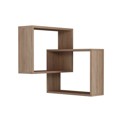 Prateleira de parede de canto RING 68x68 cm castanho