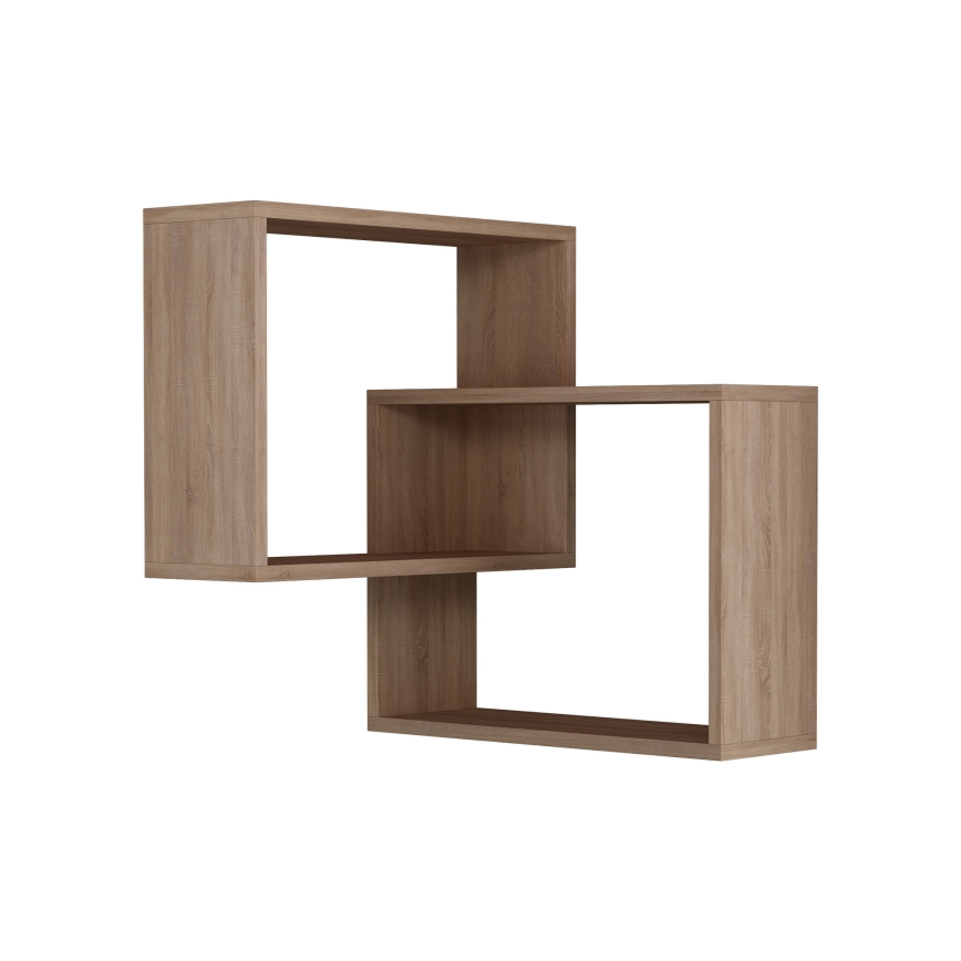 Prateleira de parede de canto RING 68x68 cm castanho