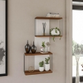 Prateleira de parede DESTAN 96x65 cm branco/castanho