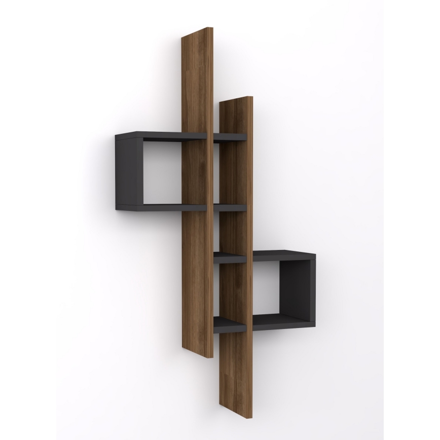 Prateleira de parede EMSE 108x53,8 cm castanho/antracite