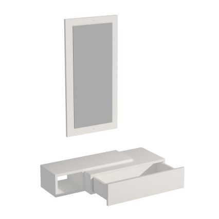Prateleira de parede + espelho de parede VIEN branco