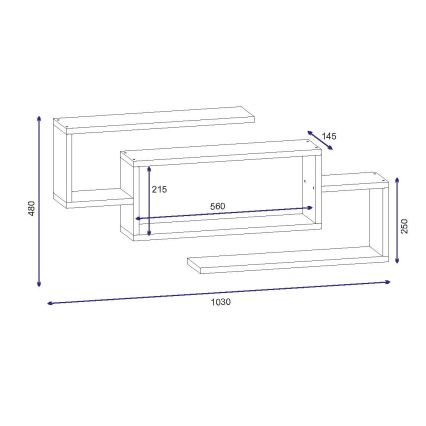 Prateleira de parede JANISON 48x103 cm branco