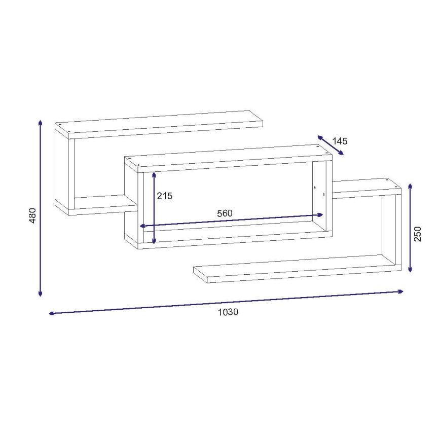 Prateleira de parede JANISON 48x103 cm branco