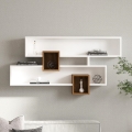 Prateleira de parede KAREN 120x72,2 cm branco/castanho