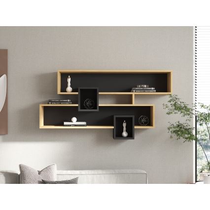 Prateleira de parede KAREN 120x72,2 cm castanho/antracite