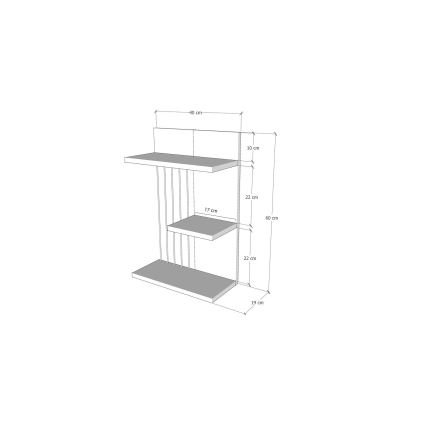 Prateleira de parede KINIK 60x40 cm branco