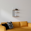 Prateleira de parede NEZMA 60x40 cm branco/preto/castanho/preto