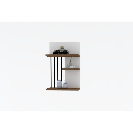 Prateleira de parede NEZMA 60x40 cm branco/preto/castanho/preto