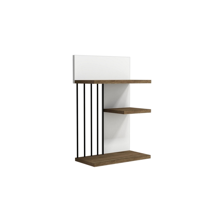 Prateleira de parede NEZMA 60x40 cm branco/preto/castanho/preto