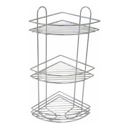 Prateleira de parede para chuveiro com três níveis 31x58 cm cromado brilhante