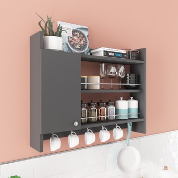 Prateleira de parede para cozinha KNERR 65x85 cm antracite