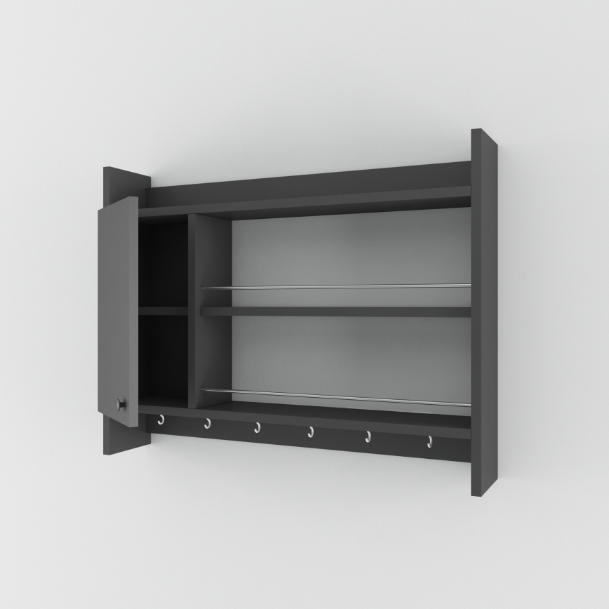 Prateleira de parede para cozinha KNERR 65x85 cm antracite