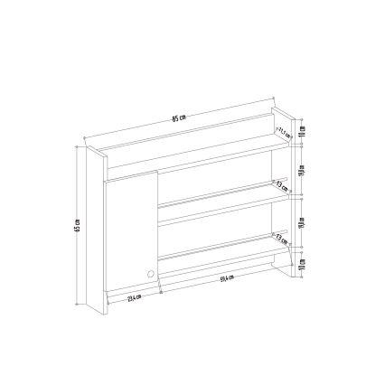 Prateleira de parede para cozinha KNERR 65x85 cm antracite