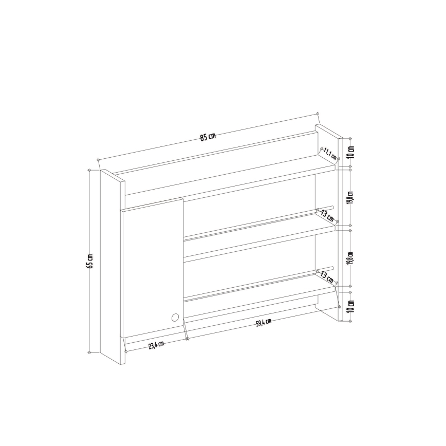 Prateleira de parede para cozinha KNERR 65x85 cm antracite
