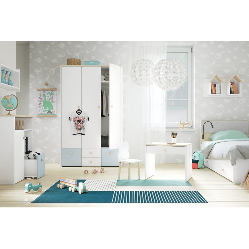 Prateleira de parede para criança BUBO 35x72 cm branco/bege