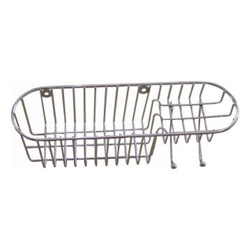 Prateleira de parede para duche 11x34,6 cm cromado brilhante