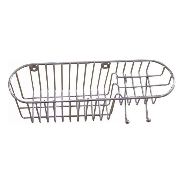 Prateleira de parede para duche 11x34,6 cm cromado brilhante