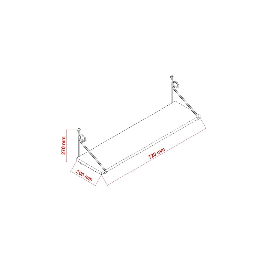 Prateleira de parede SERAMONI 27x72 cm branco