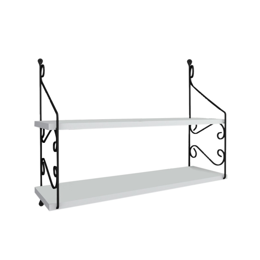 Prateleira de parede SERAMONI 51x72 cm branco/preto