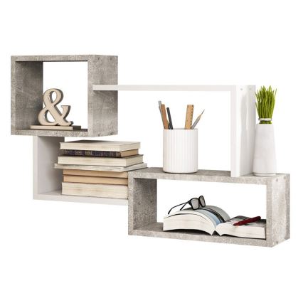 Prateleira de parede TRIO 54x87 cm cinzento/branco