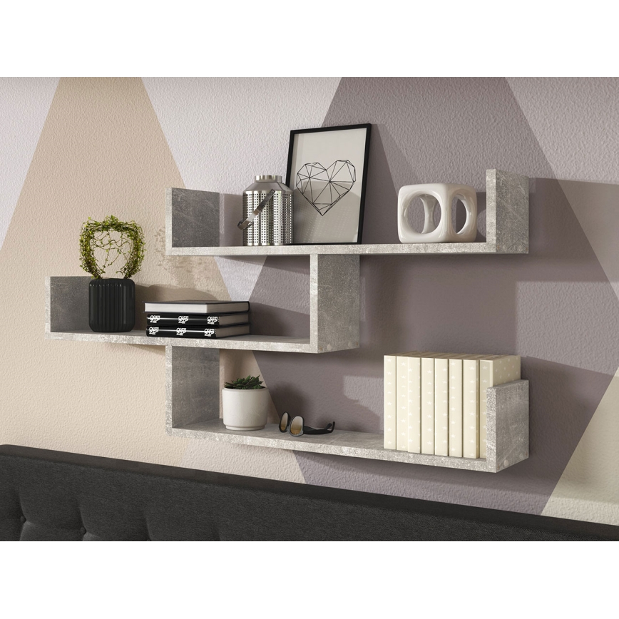 Prateleira de parede TRIO 55x119 cm cinzento