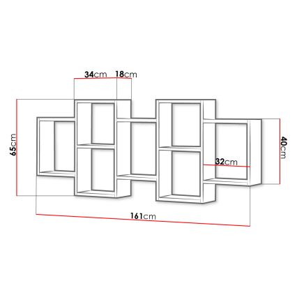 Prateleira de parede TRIO 65x161 cm bege